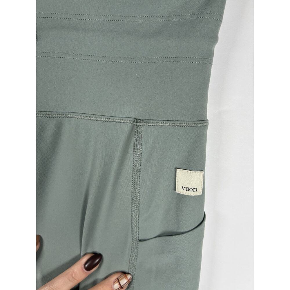 Vuori XS Daily Pocket Legging VW490 Sage Green High Rise Drawstring Athleisure - Picture 3 of 5